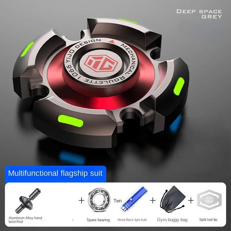Fidget Spinner Alloy Luminous Light Hand Gyroscope Stress Toys R188 Silent Bearing STARRY SKY for Adults Male Christmas Gift