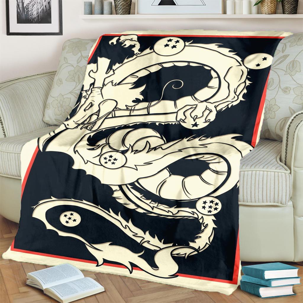Warm Soft Blanket Dragon Ball! Print Flannel for Bedrooms, Sofas, Beds, Chairs, Picnics, Travel