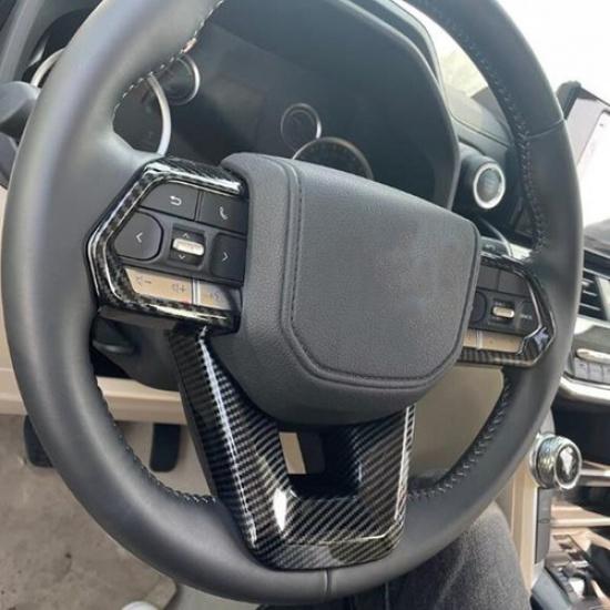 For Toyota Land Cruiser 2022 2023 Carbon Fiber Steering Wheel Decor Cover Trim