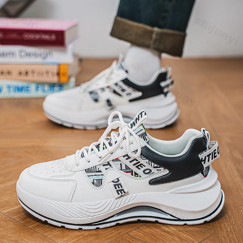Spring Men Low Top Thick Soled 2026 New Casual Sport Shoes Breathable Height Increasing Lightweight Comfortable Chunky sneakers