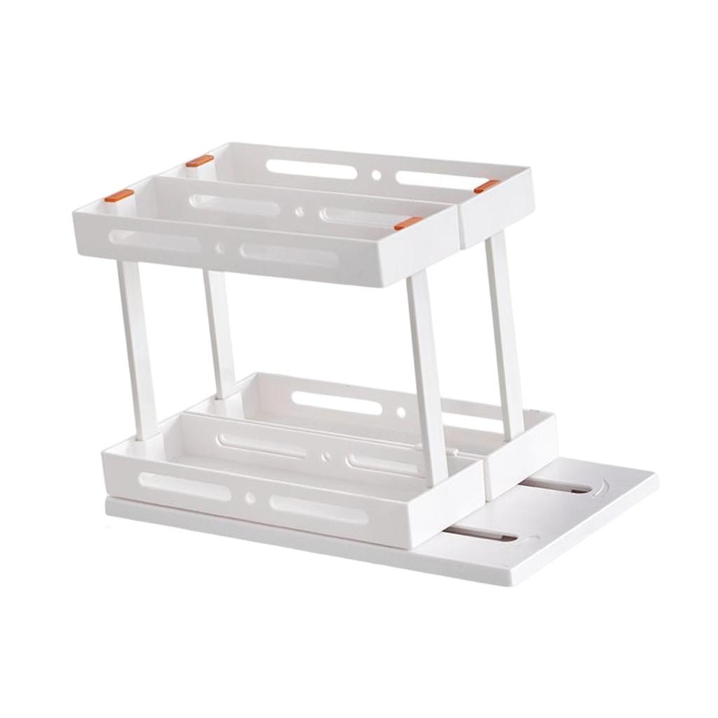 Spice Rack Rotating Cabinet Shelf white Double 15cm
