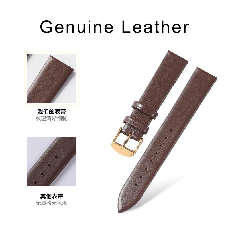 Watch Accessories 12mm-24mm Genuine Leather Watch Band For DW Daniel Wellington Watch Strap Fashion Pink Watchbands