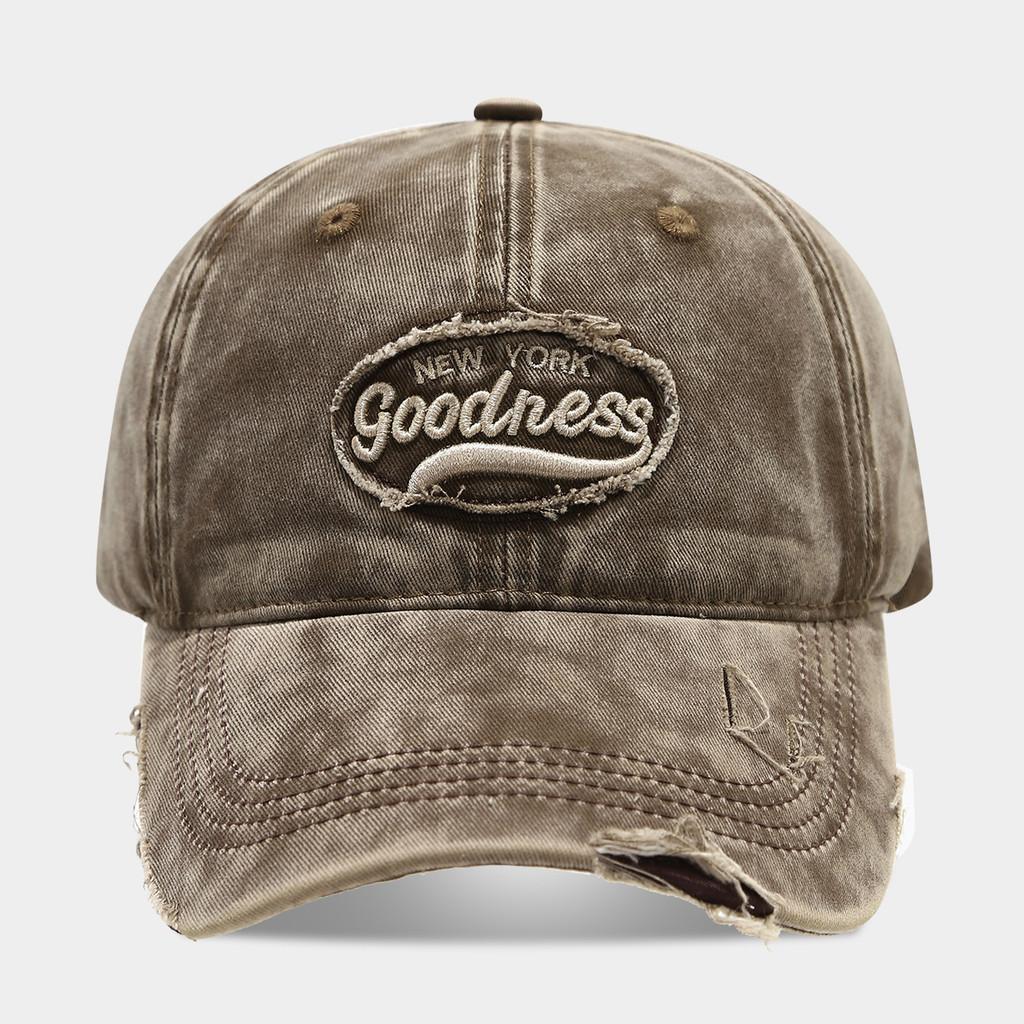 Embroidered Vintage Cotton Baseball Cap With Adjustable Fit For Casual Outdoor Wear