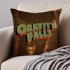 Funny American Cartoon GGravity Fall Cushion Cover Pillowcase Antidustmite Invisible Zipper Short Plush Sofa Cushion