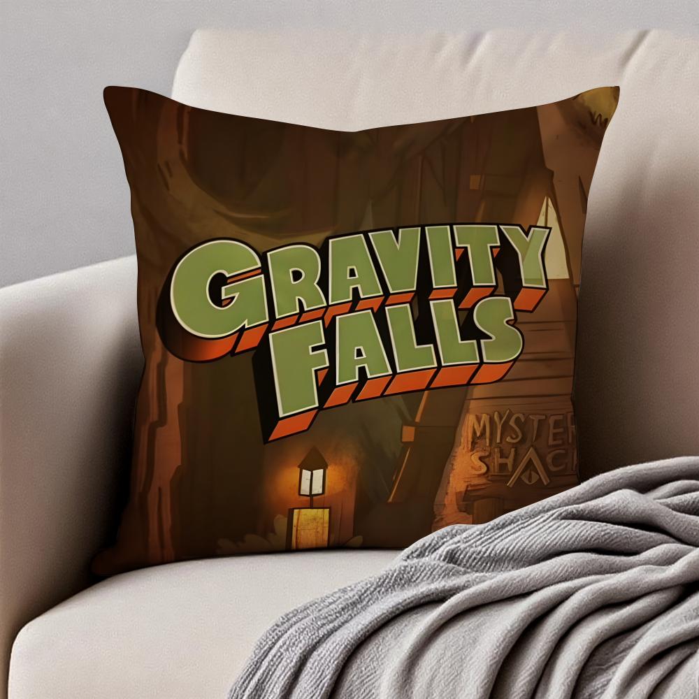 Funny American Cartoon GGravity Fall Cushion Cover Pillowcase Antidustmite Invisible Zipper Short Plush Sofa Cushion