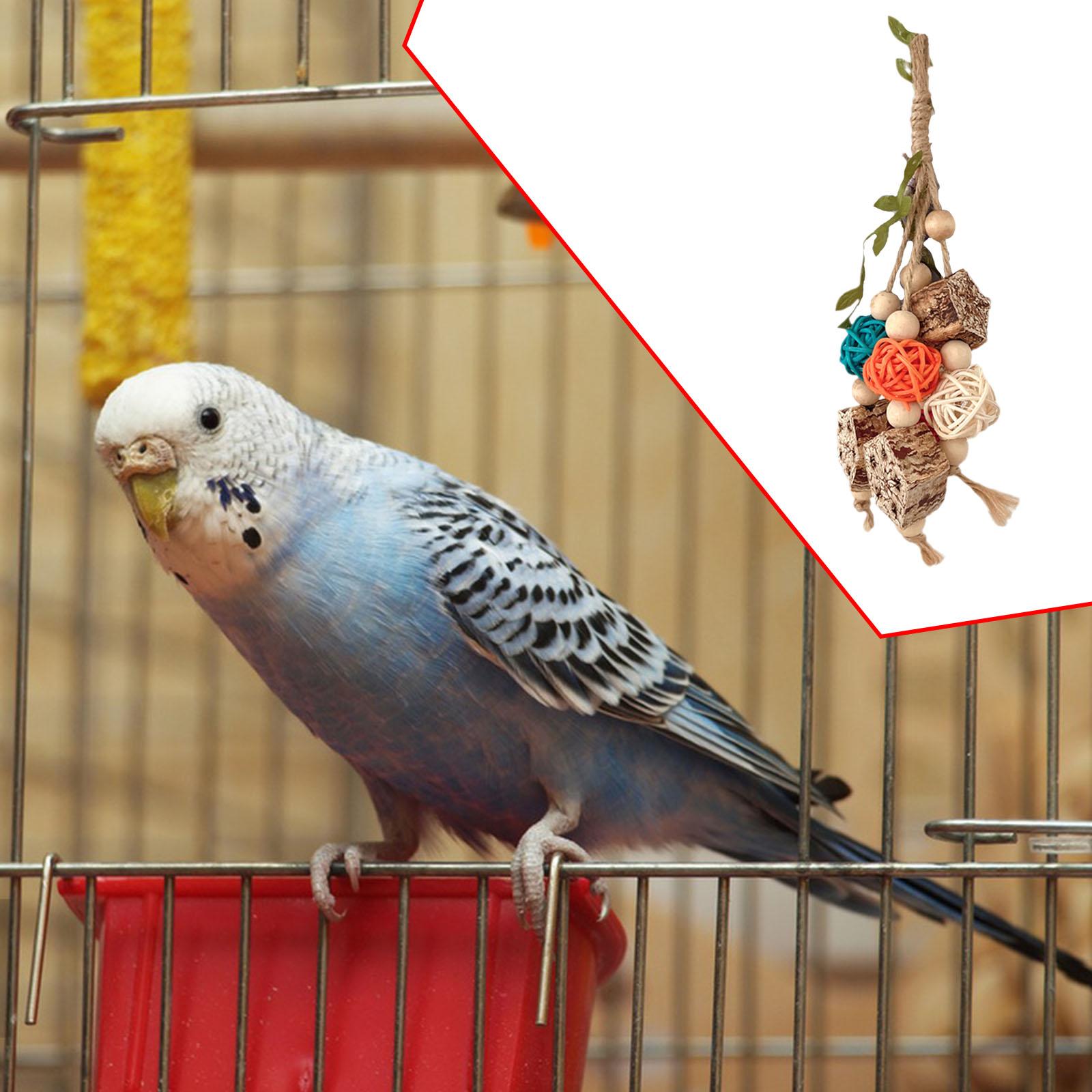 

Cage Decorated Training Playing Exercise Cage Bite Tooth Grinding Toy Chew Toys for Finches Conures Lovebird Cockatoos Fittings