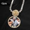 Hip Hop Necklace Rose Button Head Oversized Round Photo Pendant Personalized Wear Accessories Accessories