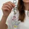 Rhinestone Rooster Keychain Charm with Tassel