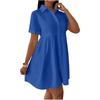 Women's Casual And Fashionable Loose Dress Button Up Collar Shirt Dress Shirt Dress
