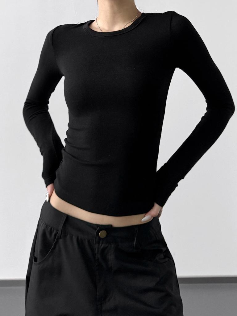 2025 Herbst Damen Retro Schlankmachendes Langarm-T-Shirt