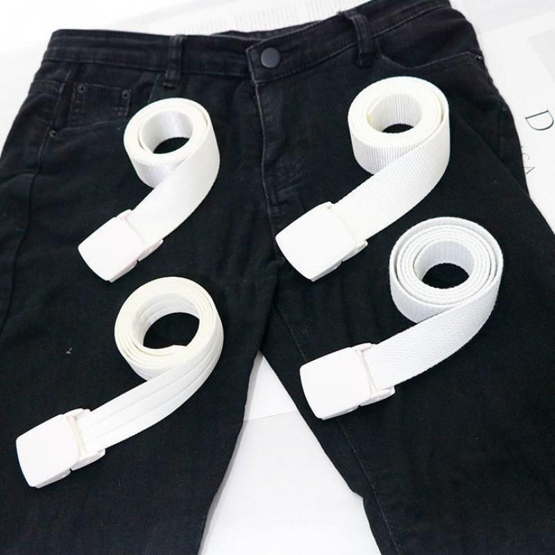Fashionable Adjustable White Belt For Women Minimalist Smooth Design No Metal No Magnetic For Easy Security