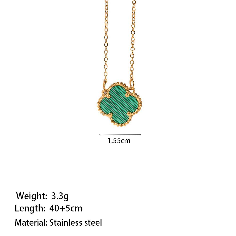 15mm 18k Geluksklaver Roestvrij Staal Niet-vervagend Vierbladig Klaver Ketting Dames Dubbelzijdig Klassiek High-end Sleutelbeen Ketting