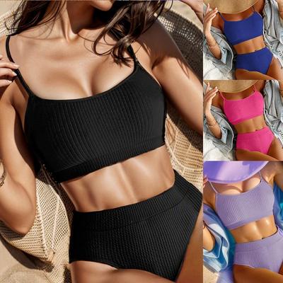 Kadın Yüzme Mayosu Vida İpli Bikini Seti 2 Parça Spor Plaj Takımı Kadın Spor Sütyeni Üçgen Şort ile