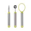 Stainless Steel Fruit Scoop Set 3 Pieces Multi Functional Melon Baller Ice Cream Scoop Kitchen Tool Durable Fruit Ball Scooper