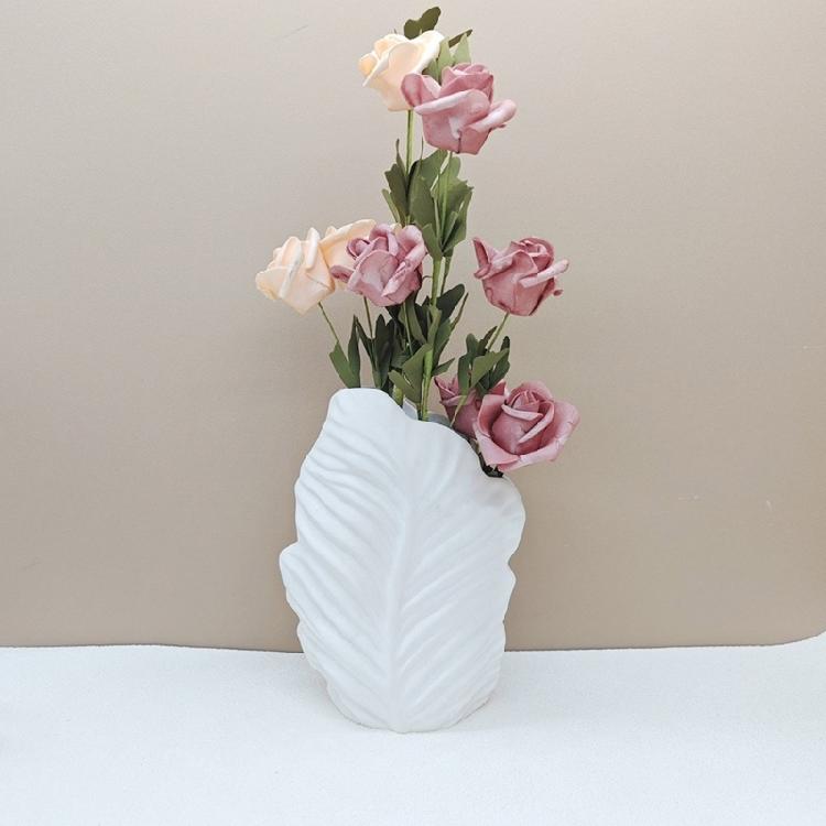 Realistic Leaf Pattern Flowerpot Molds Cements Mould Silicone Material for Vase