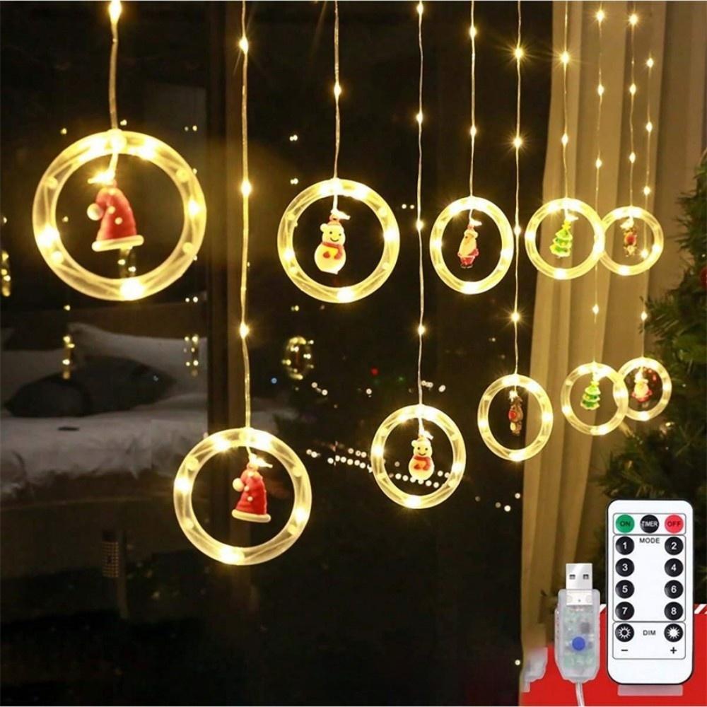 Christmas Led Decorative Lights Strip Star Curtain Lights Christmas Tree Lights String Festival Atmosphere Lights For Room Garde