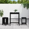 VidaXL 3-piece Garden Bar Set Black Solid Pine Wood, Pub Set, Patio Bar Set, Table Set 3157737