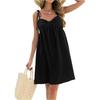 Women Sleeveless Mini Dress Loose Fit Casual Summer Dress Adjustable Strap Lightweight Fabric Comfortable Design
