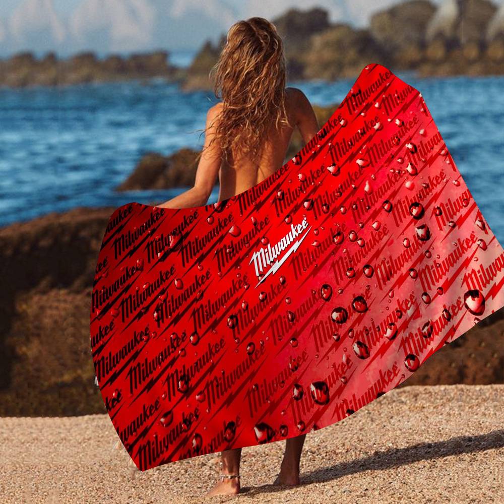LOGO M-Milwaukees Mode Mikrofaser Decke Schnelltrocknend Strandtücher Übergröße Druck Super Saugfähig Pooltuch Decke
