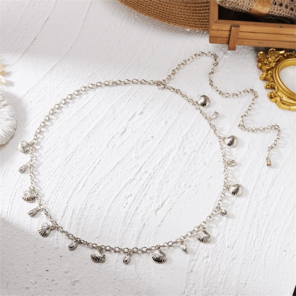 Multi-pendant Starfish Waist Chain Shell Beads Belly Chain Imitation Pearl Body Chain  Ladies