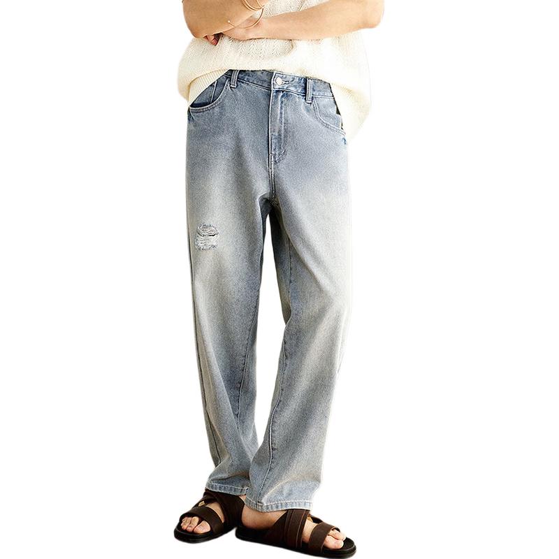 Semir Men's Retro Ripped Tapered Jeans