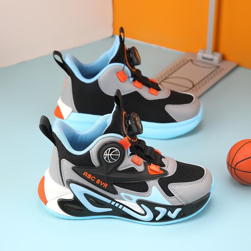 Boys Shoes Spring and Autumn 2025 New Basketball Shoes Children's Sports Shoes Middle and Older Children's Casual Mesh Breathable Basketball Shoes