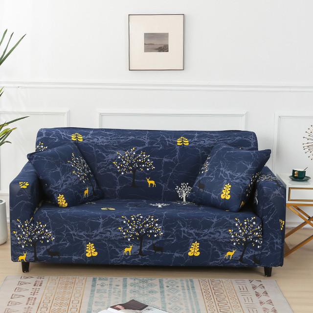 Spandex Sofa Covers For Living Room Printing Elastic Couch Cover Slipcovers Armchair Furniture Protector 1 /2 /3 /4 -Seater