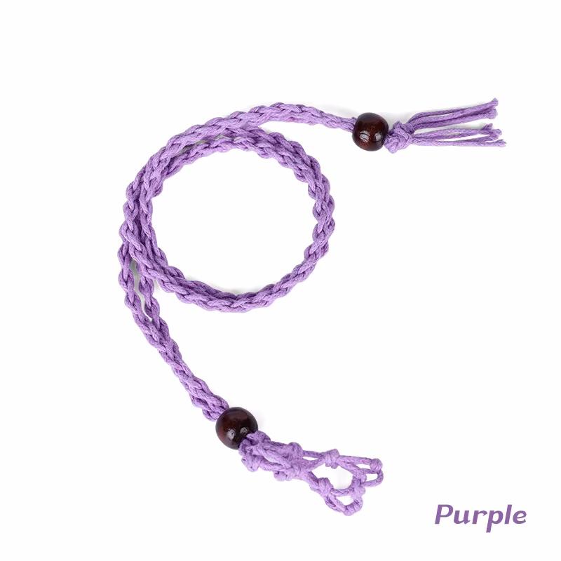 

1PCS Crystal Cage Necklace Holder Adjustable Length Empty Stone Pendant Holder Hand-Woven Necklace Cord for DIY Jewelry Making фиолетовый