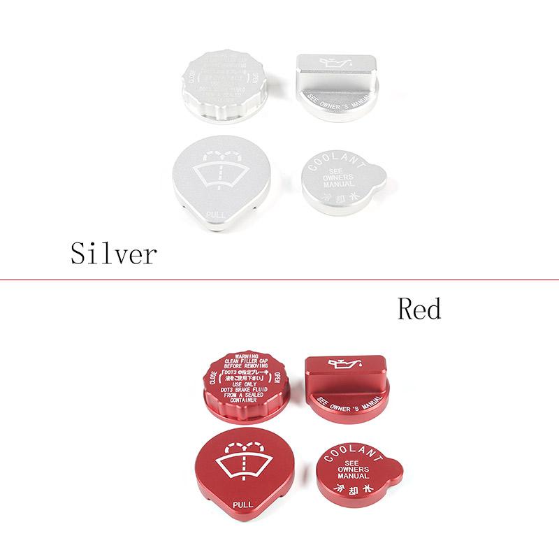 For Subaru WRX 2026 2026 2026 Aluminum Silver/Red Car engine room oil cap Fluid Reservoir Water Tank Cover Car Accessories