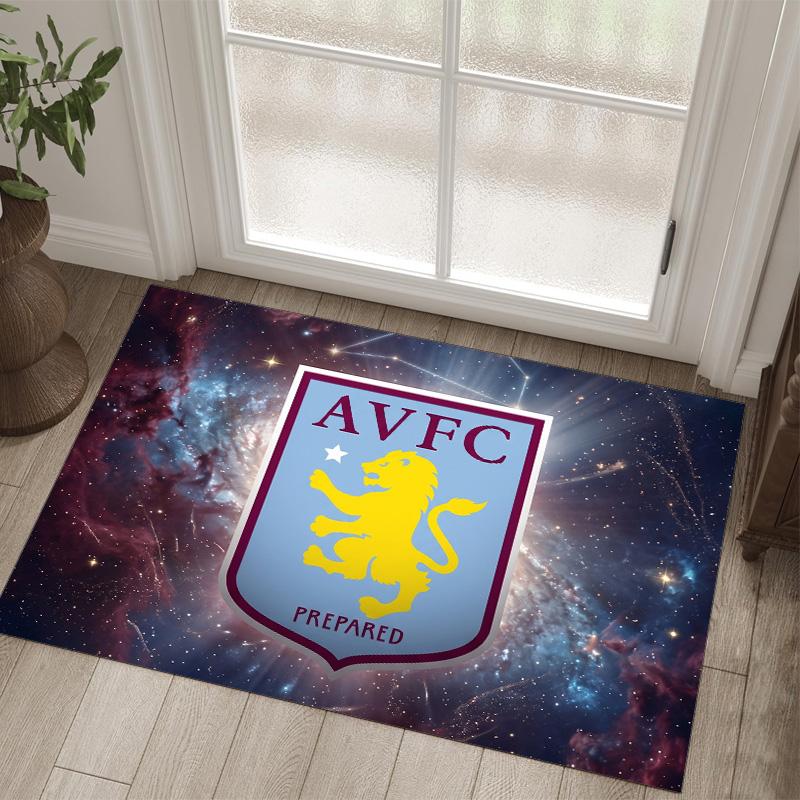 Aston Villa Fußball Design Kristall Samt Teppich Gemütlich Kein?Rutschfester Teppich mit Aufdruck für Schlafzimmer Wohnzimmer Eingang