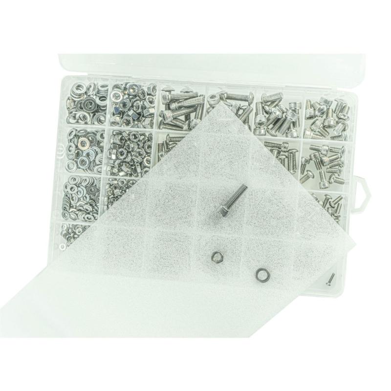 Comprehensive 890Pcs Stainless Steel Metric Bolts and Nut Set M2M3M4 Includes Hex Socket Head Caps and Washers