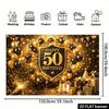 2D 50th Birthday Black Gold Balloons Photography Background