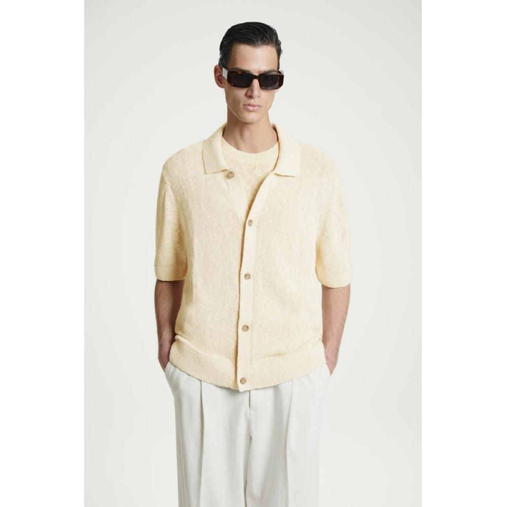 

Рубашка COS Japan меланжевого трикотажа oatmeal melange/M