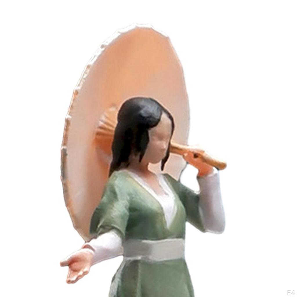 1/64 Ancient Customs Girl Figure Handpainted Pose Scene Resin Miniature Mini Doll for Sand Table DIY