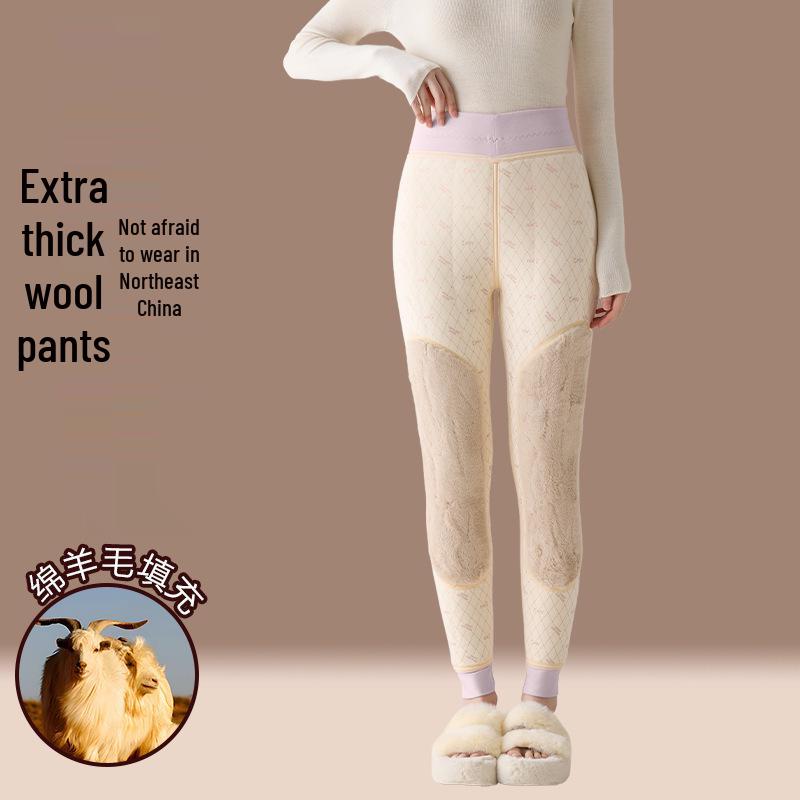 Women's Warm Plush Cotton Pants for School Uniforms, 2025 Winter Style, Wearable Inside or Outside.