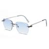 HBK Trend Rimless Square Sunglasses Custom Designer Metal Frame In Blue for Men and Women High Quality Unisex Fashion Glasses