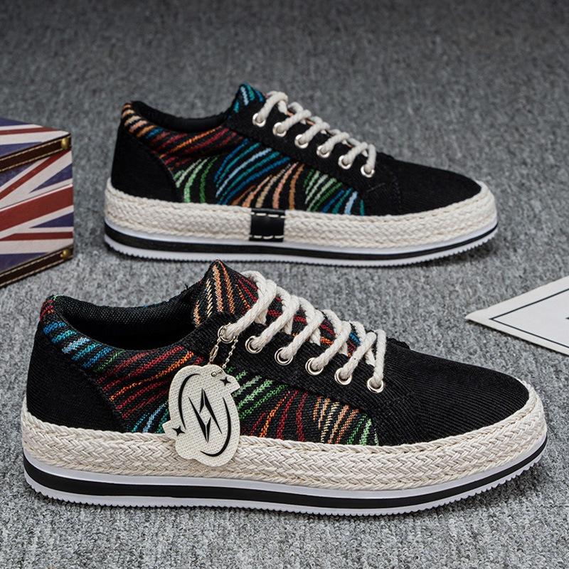 

Соломенная ткань обувь мужская персонализированная модная обувь для серфинга весна 2025 новые вельветовые мужские туфли повседневная обувь для рыбалки студент 39