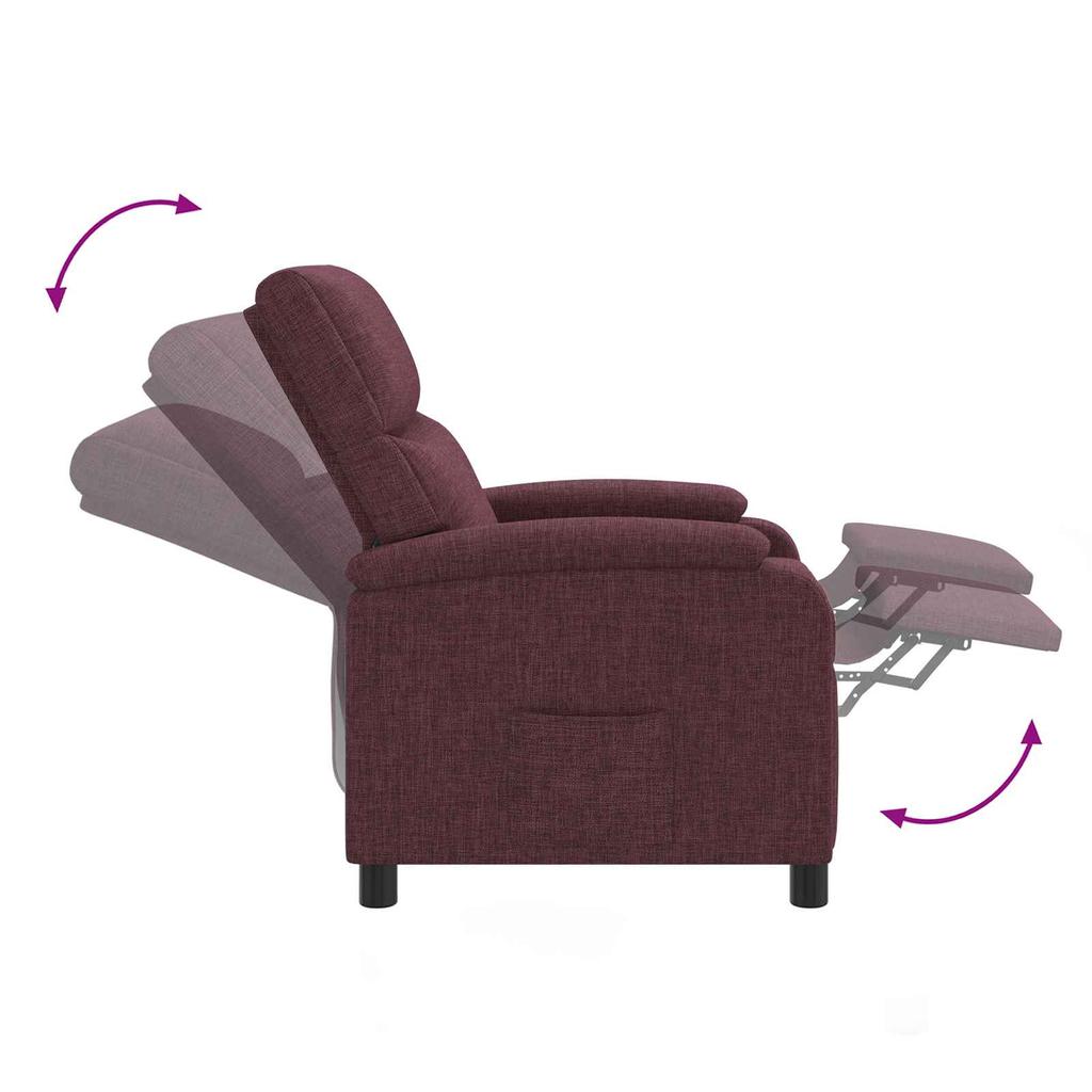Recliner Chair Purple Fabric