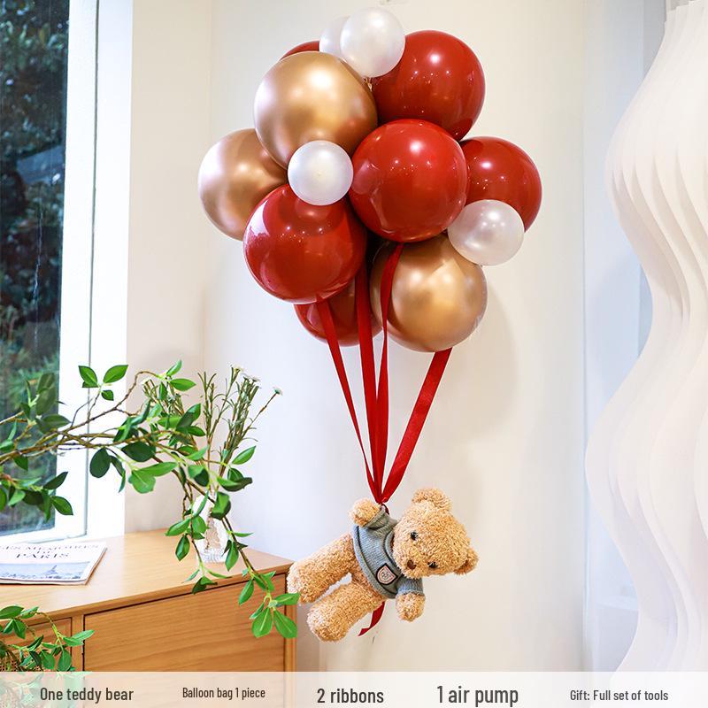 Teddy Bear Wedding Balloon Set: Bridal Room & New Home Decoration