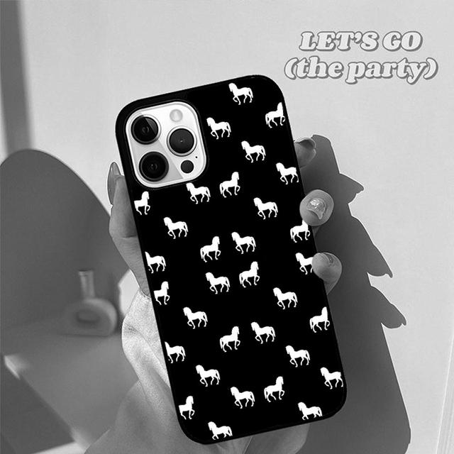 Herbst Pferde Muster Collage Handyhülle Cover für iPhone 17 Air 16 16e 15 12 11 13 14 Pro Max Apple Plus Hülle