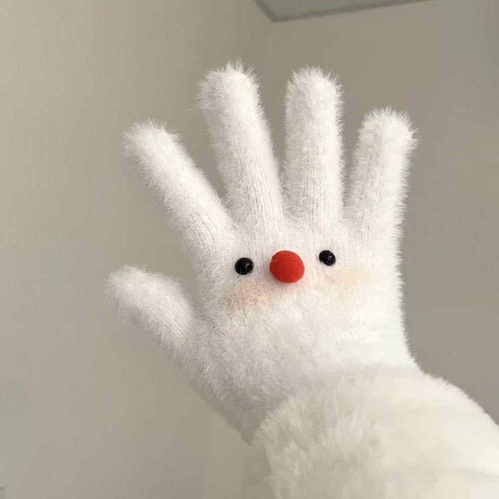 Cute Coral velvet Coral Velvet Gloves Warmer Winter Star Gloves Cycling Cartoon Gloves Women