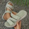 Sandali Bassi a Infradito da Donna Taglie Forti, Scarpe Casual Moda con Lavorazione Intrecciata, Sandali Bassi Estivi a Fascia Singola per Donna