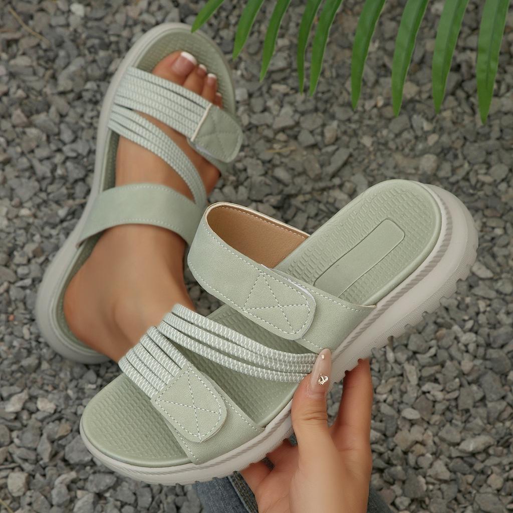 Sandali Bassi a Infradito da Donna Taglie Forti, Scarpe Casual Moda con Lavorazione Intrecciata, Sandali Bassi Estivi a Fascia Singola per Donna