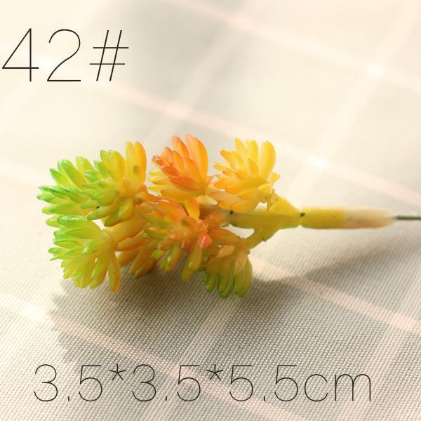 Realistic Flocked Succulents: Small Artificial Green Plant Wall Decor for Interiors
