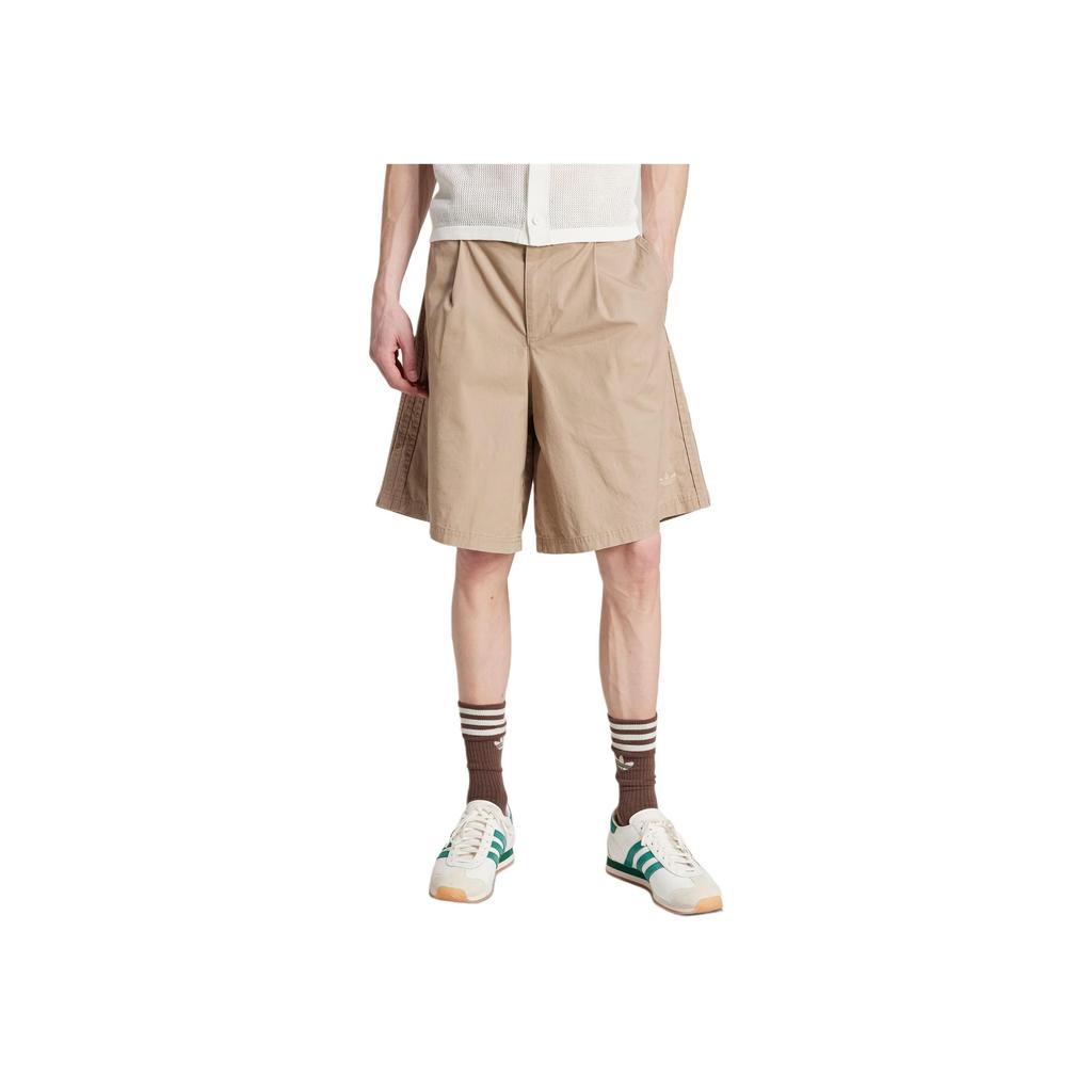 Adidas Originals Wide Leg Bermuda Woven Loose Fashion Versatile Casual Sports Shorts Men Shorts White Brown KB5585