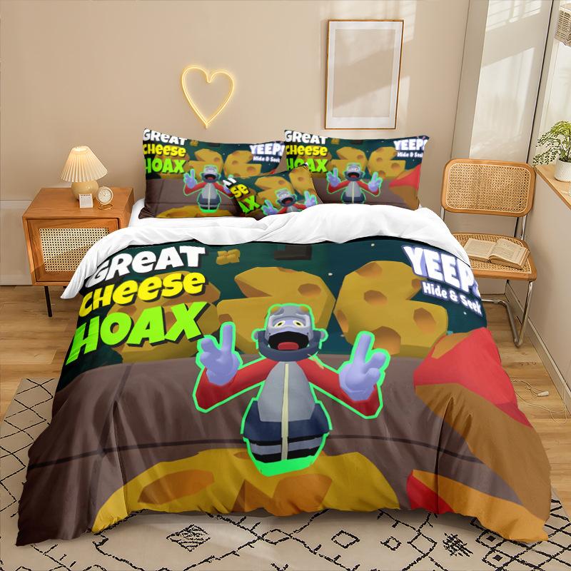 Serie Animata Stampa Digitale 3D Set Biancheria da Letto Tre Pezzi Lenzuolo Copripiumino
