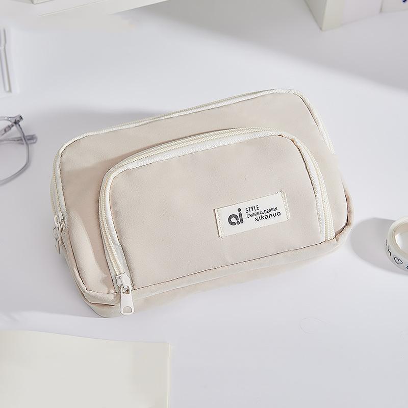 Pouzdro na tužku světlé barvy Aikanuo Taška na tužky Přední kapsa Duální látková kapsička