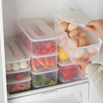 1 Stück Abgedeckte Rechteckige Kühlschrank Frischhalte-Aufbewahrungsbox Kunststoff Transparent Großes Fassungsvermögen Versiegelte Aufbewahrungsbox