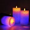 3-Pack Colorful LED Candle Colorful Hollow Pattern Electronic Candle 10 12.5 15cm for Home Wedding Hotel Decoration LED Candle