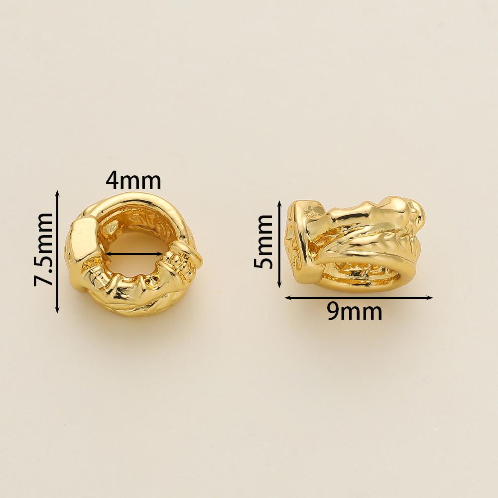 2Piece/Pack 14/18k Gold Color Plated 7.5*9mm Big Hole Spacer Beads for DIY Jewelry Making Bracelet Necklace Accessories